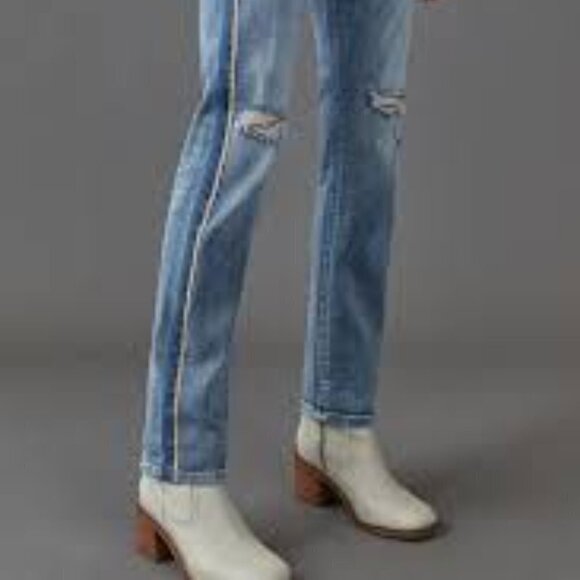 Pilcro Side Stripe Mid-Rise Slim Boyfriend Jeans Size 27 - Picture 16 of 16